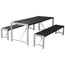 Bord-/bänkset H-modell Svart 3 delar Hortus